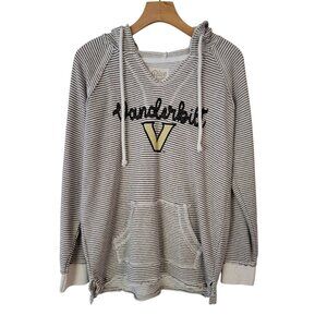 Blue 84 Hoodie‎ Unisex Sz M Vanderbilt University Pullover Gray Raw Hem Kangaroo